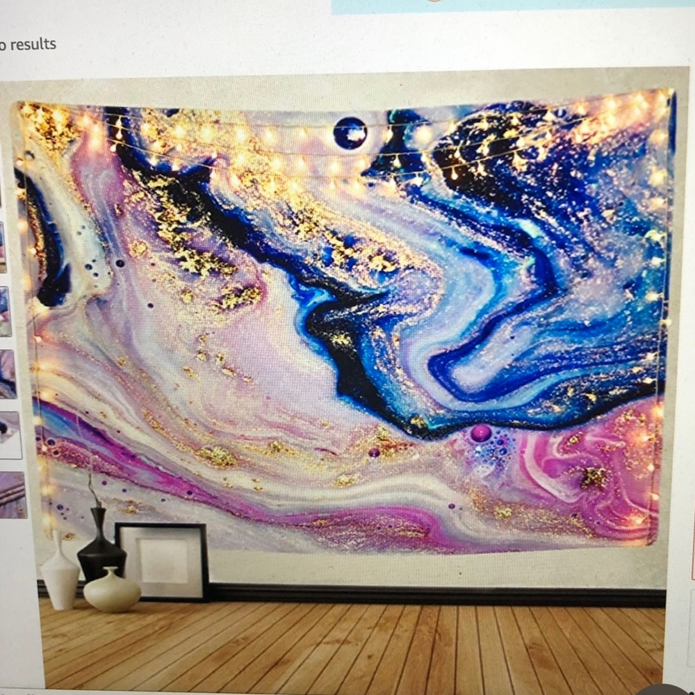 Psychedelic/Marble Art Gold Tapestry